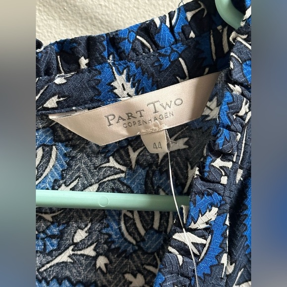 NEW Part Two Copenhagen Landeal Blue Paisley Midi Dress Women’s US 12/EU 44 - Picture 3 of 10